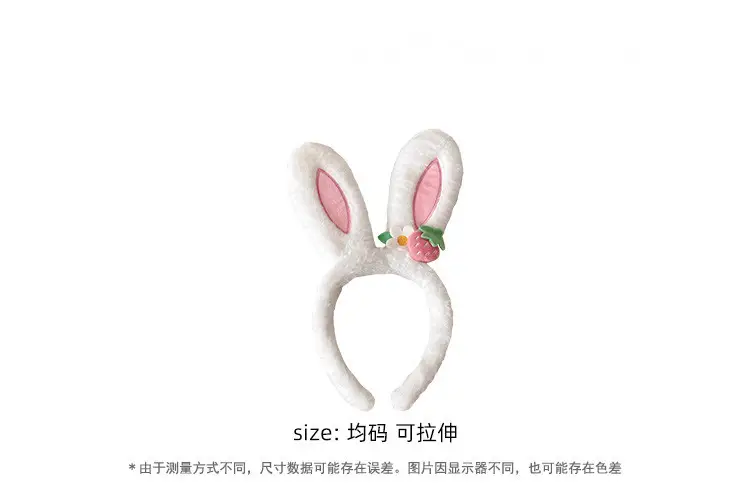 Pink Strawberry Flower Rabbit Ear Headband for Women — feature 2