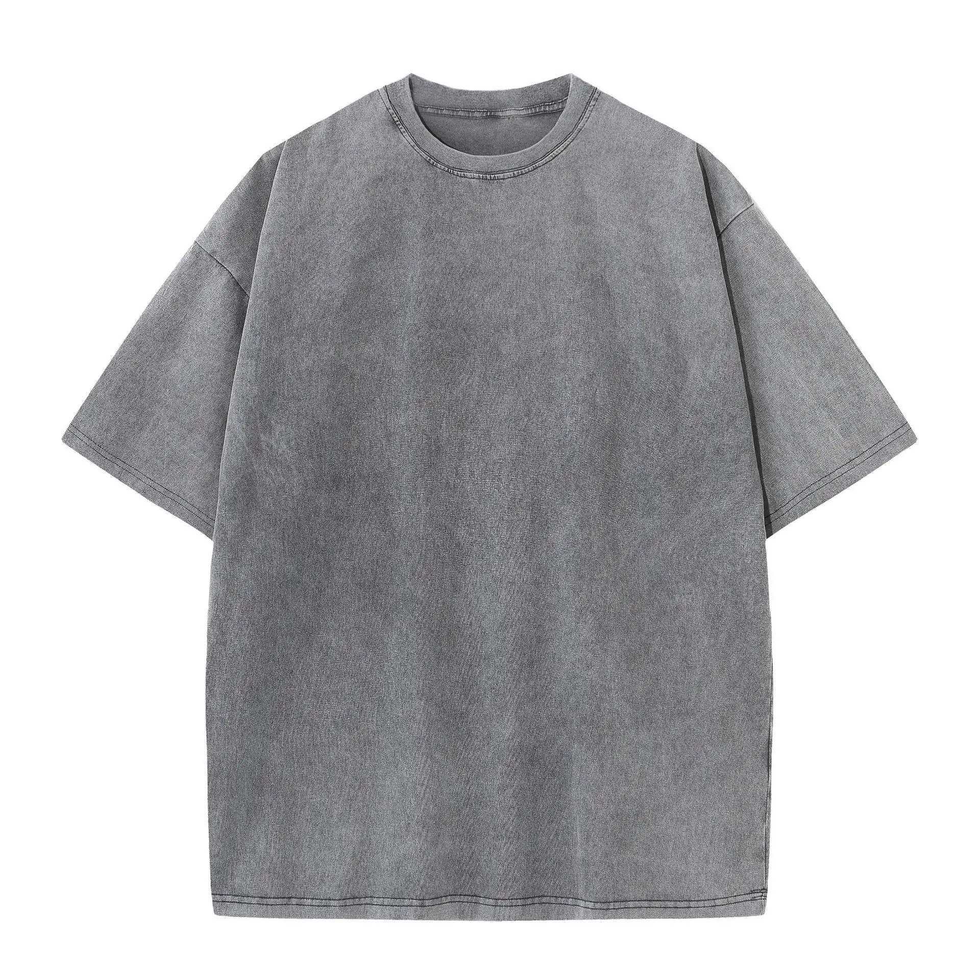 Men's Washed Old Grey T-Shirt 240g Heavy - Image 2