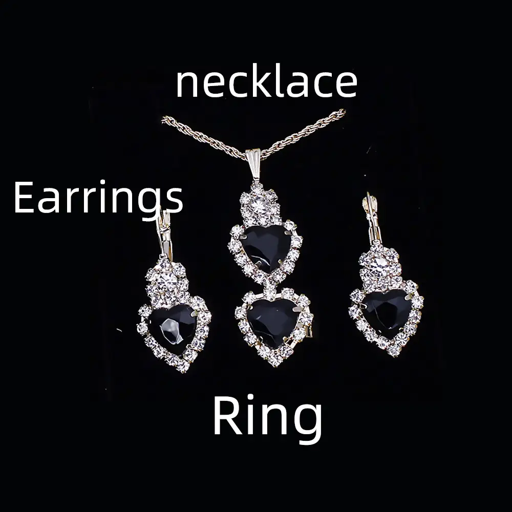 Couple Quartz Watch Set Gold Plated Necklace Earrings Ring Box — feature 7