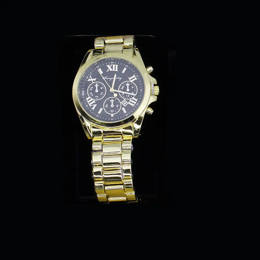 Couple Quartz Watch Set Gold Plated Necklace Earrings Ring Box - Image 4