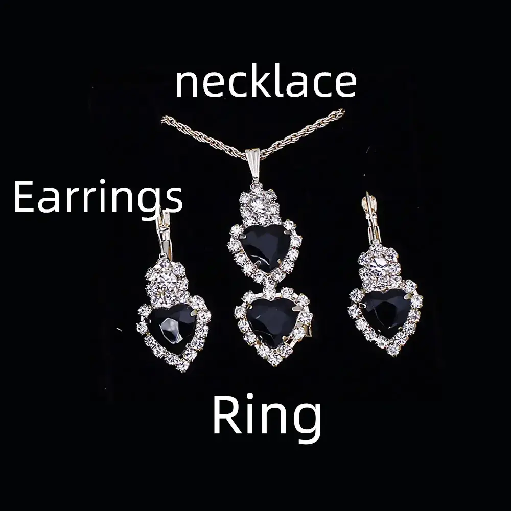 Couple Quartz Watch Set Gold Plated Necklace Earrings Ring Box - Image 6