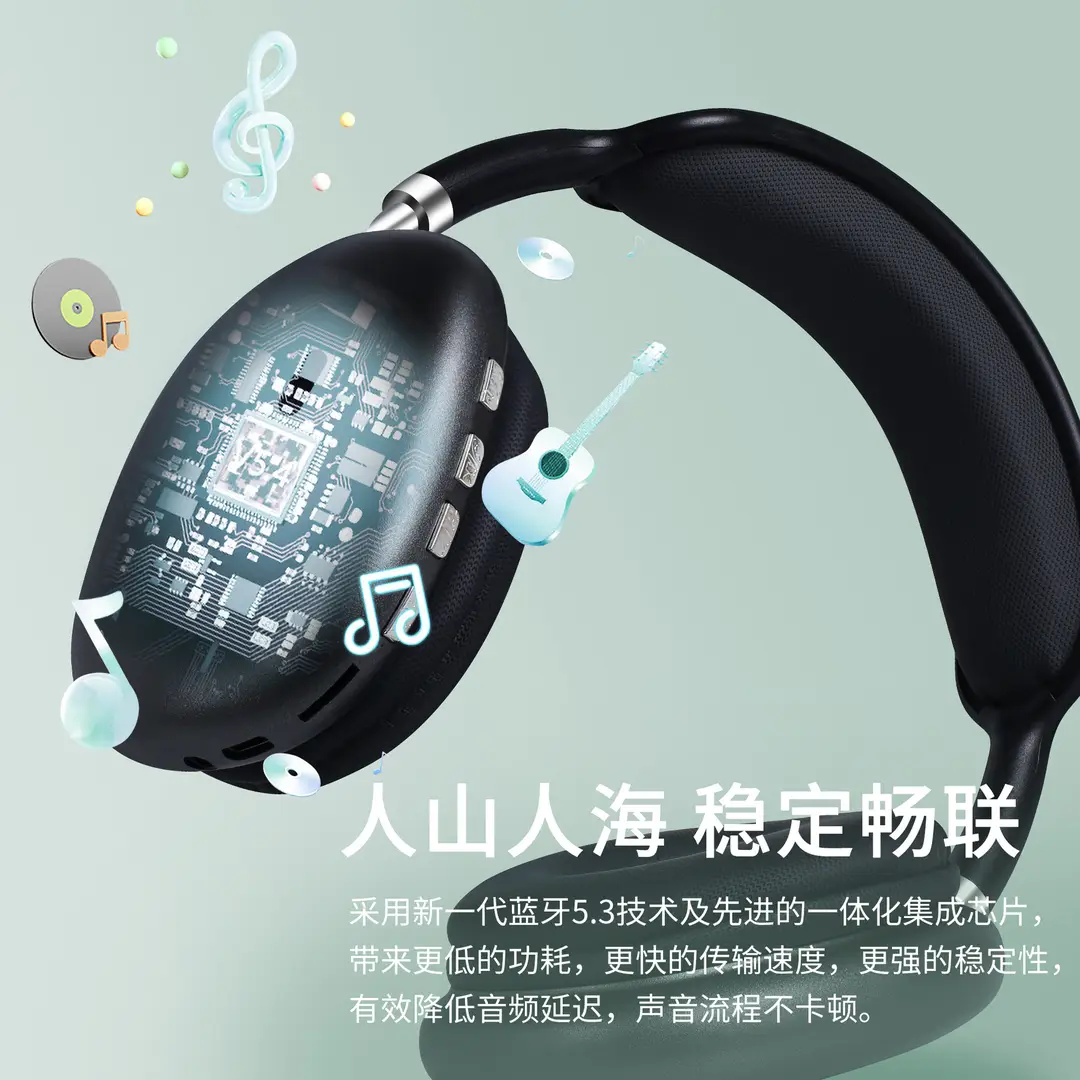 Cross-Border P9Promax Heavy Bass Wireless Over-Ear Bluetooth Headphones with Microphone, Long Battery Life, Huaqiangbei Custom Model — feature 19