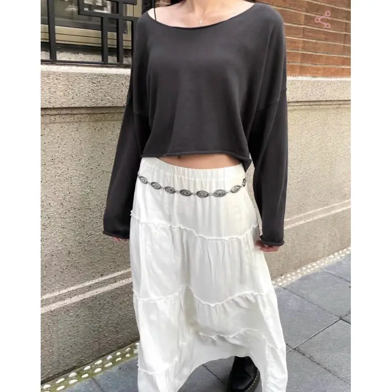 American Style Korean Style Silver Belt Chain Belt