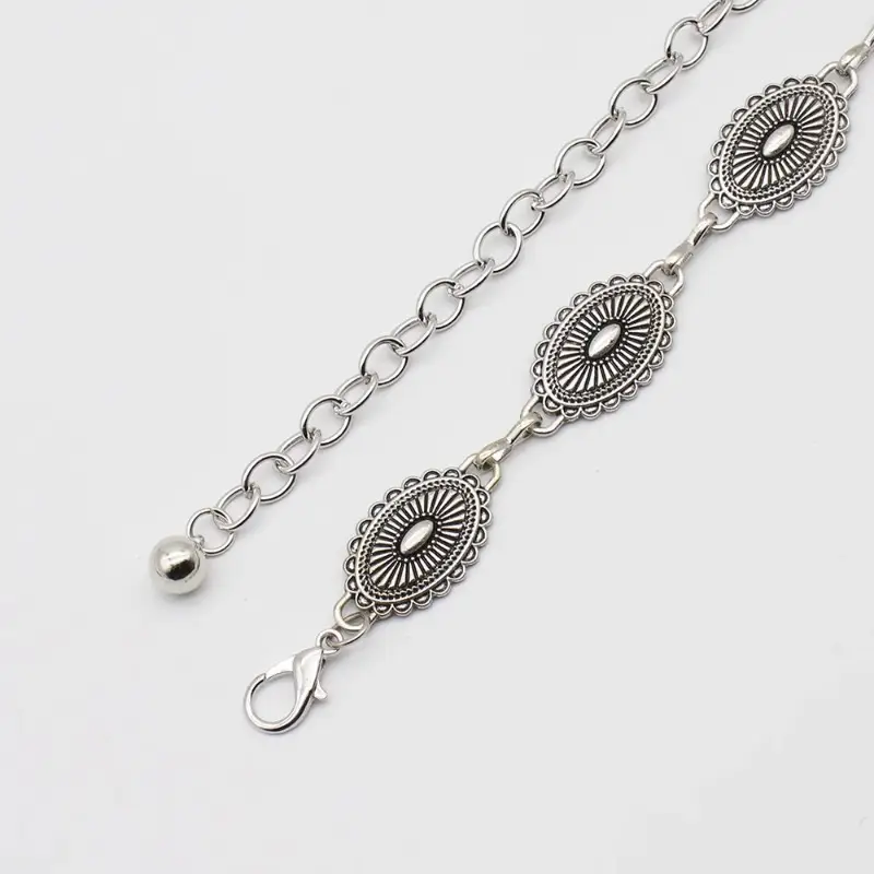 American Style Korean Style Silver Belt Chain Belt