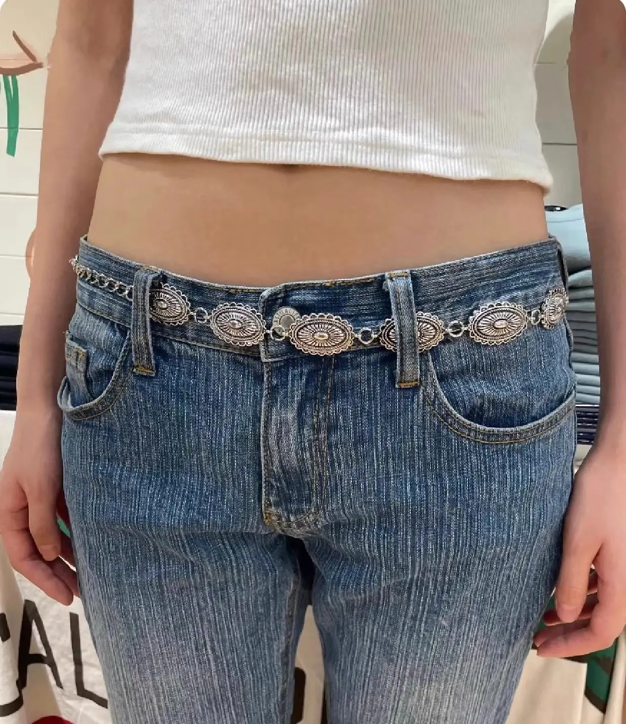 American Style Korean Style Silver Belt Chain Belt — feature 6