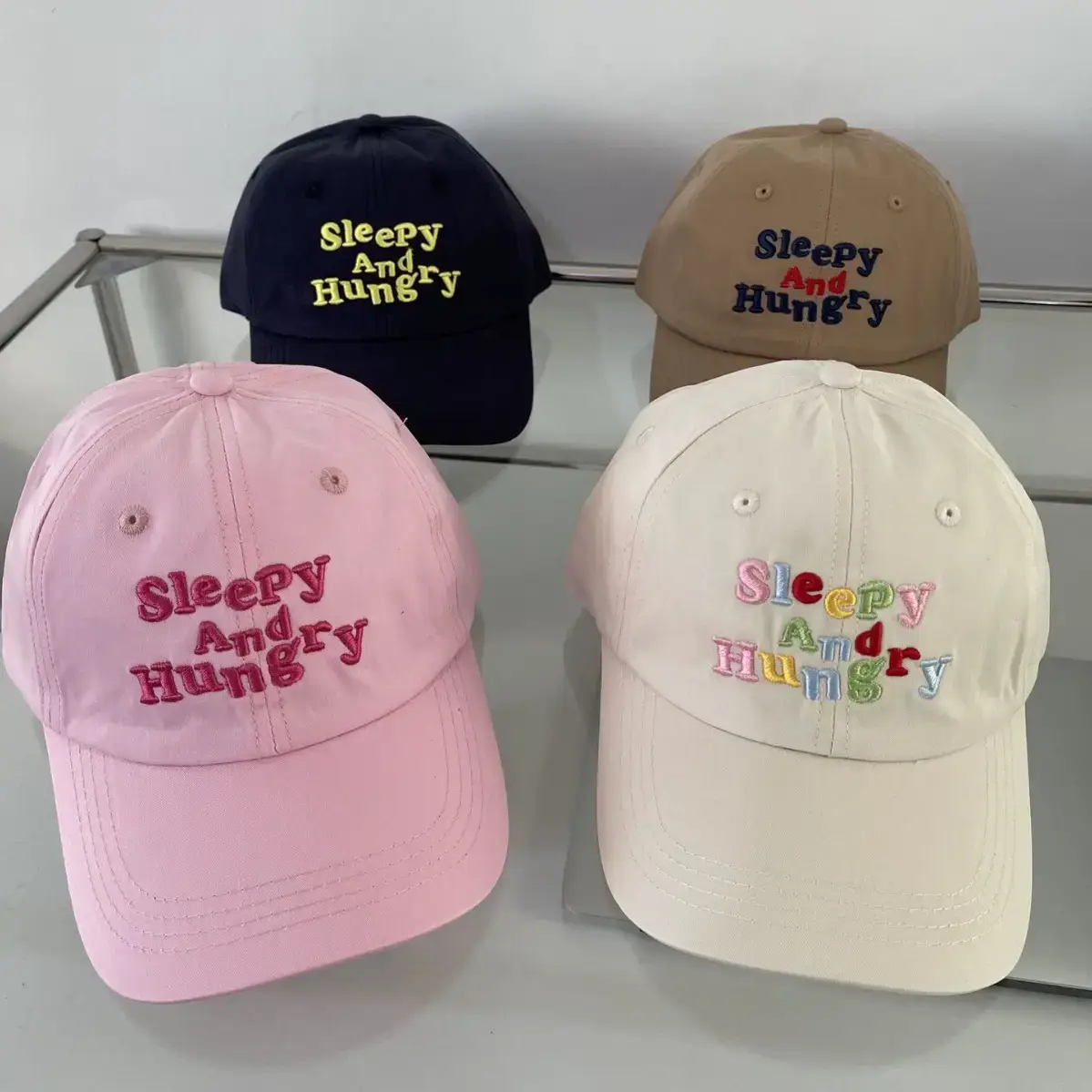 Sleepy And Hungry Purple Embroidered Cap - Image 7