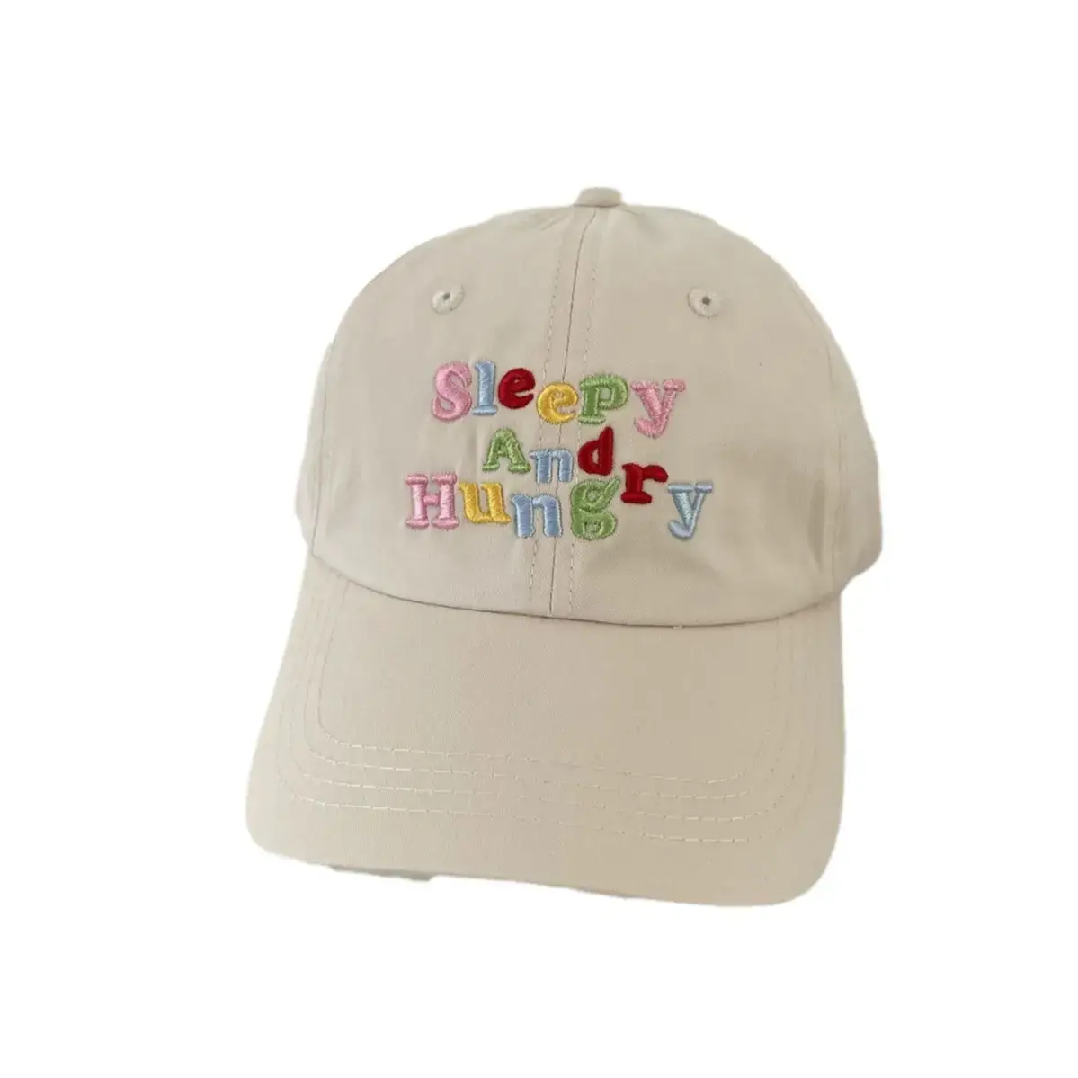 Sleepy And Hungry Purple Embroidered Cap - Image 11