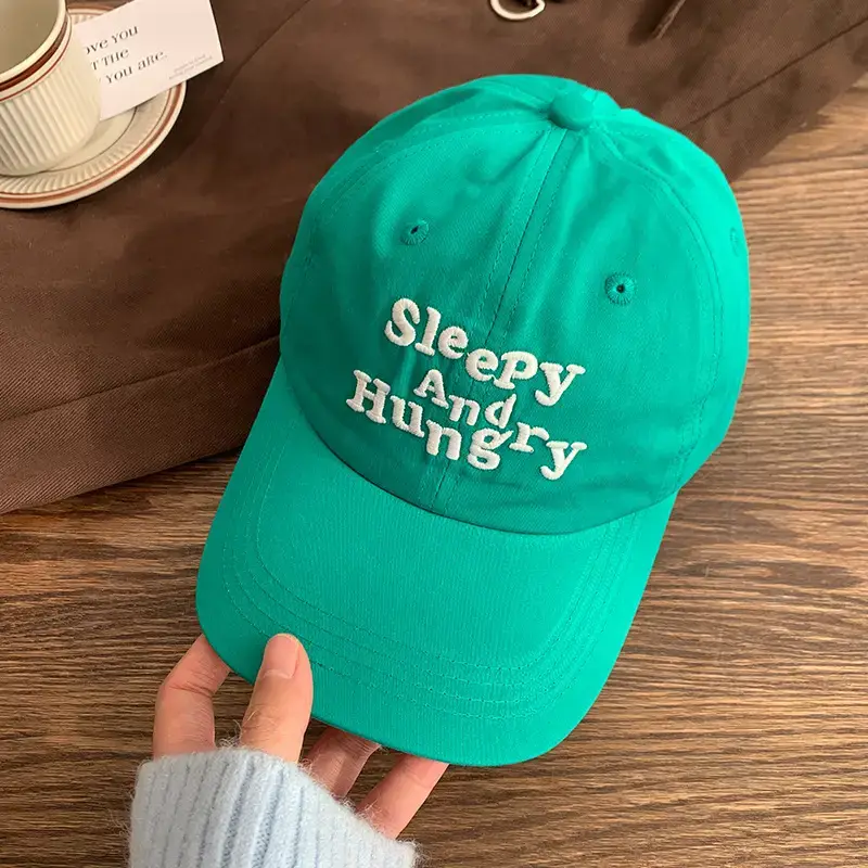 Sleepy And Hungry Purple Embroidered Cap - Image 4