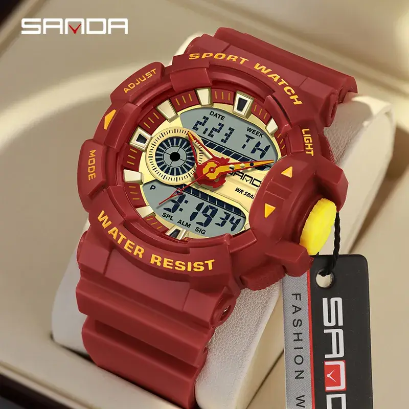 Red Waterproof Digital Watch for Men - Image 11