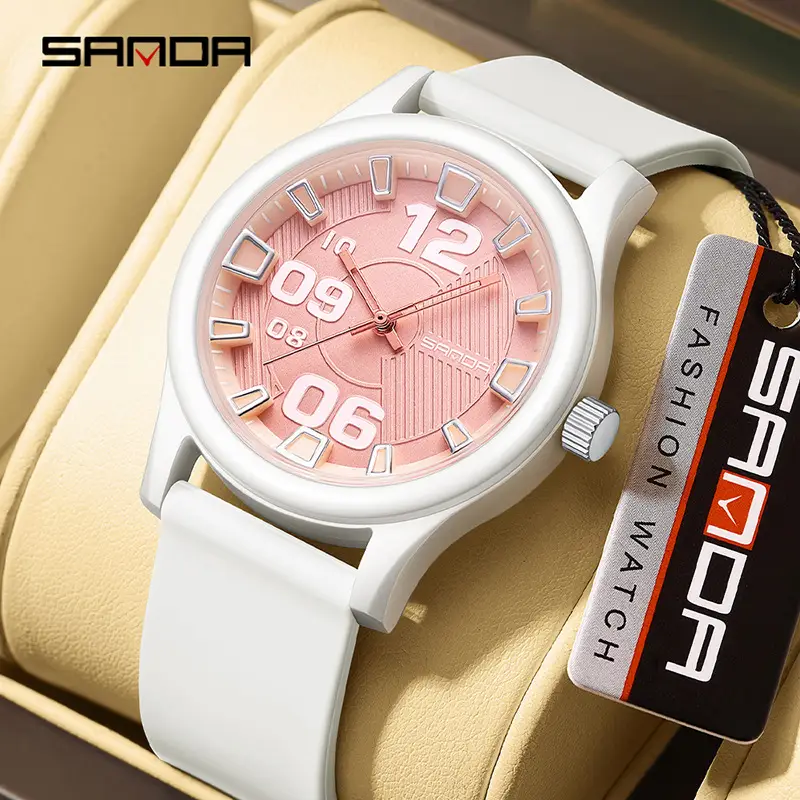 Sanda Quartz Watch for Kids with Pink Silicone Band - Image 11