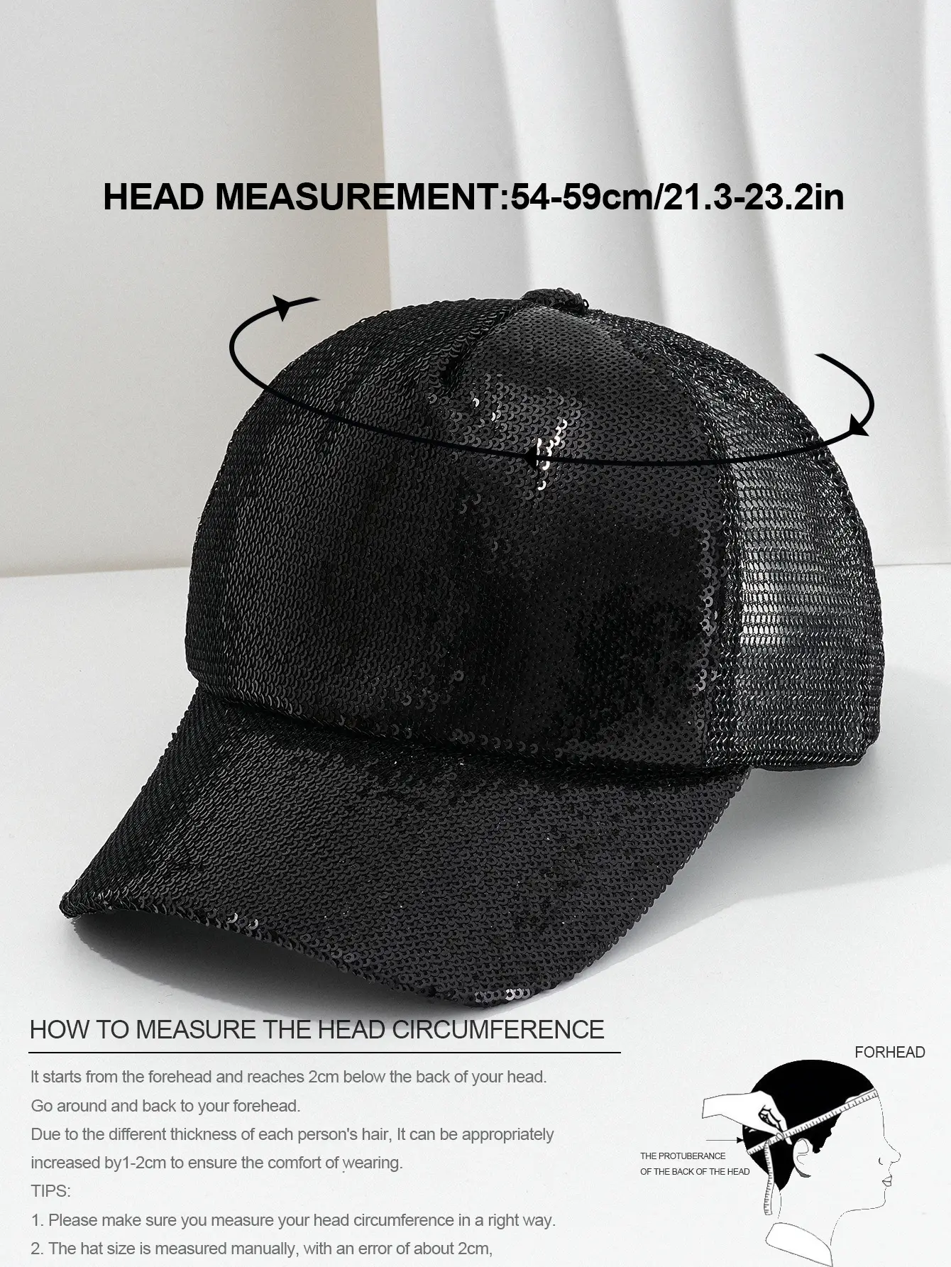 Shiny Mesh Baseball Cap for Men Women Adjustable Party Wear — feature 3