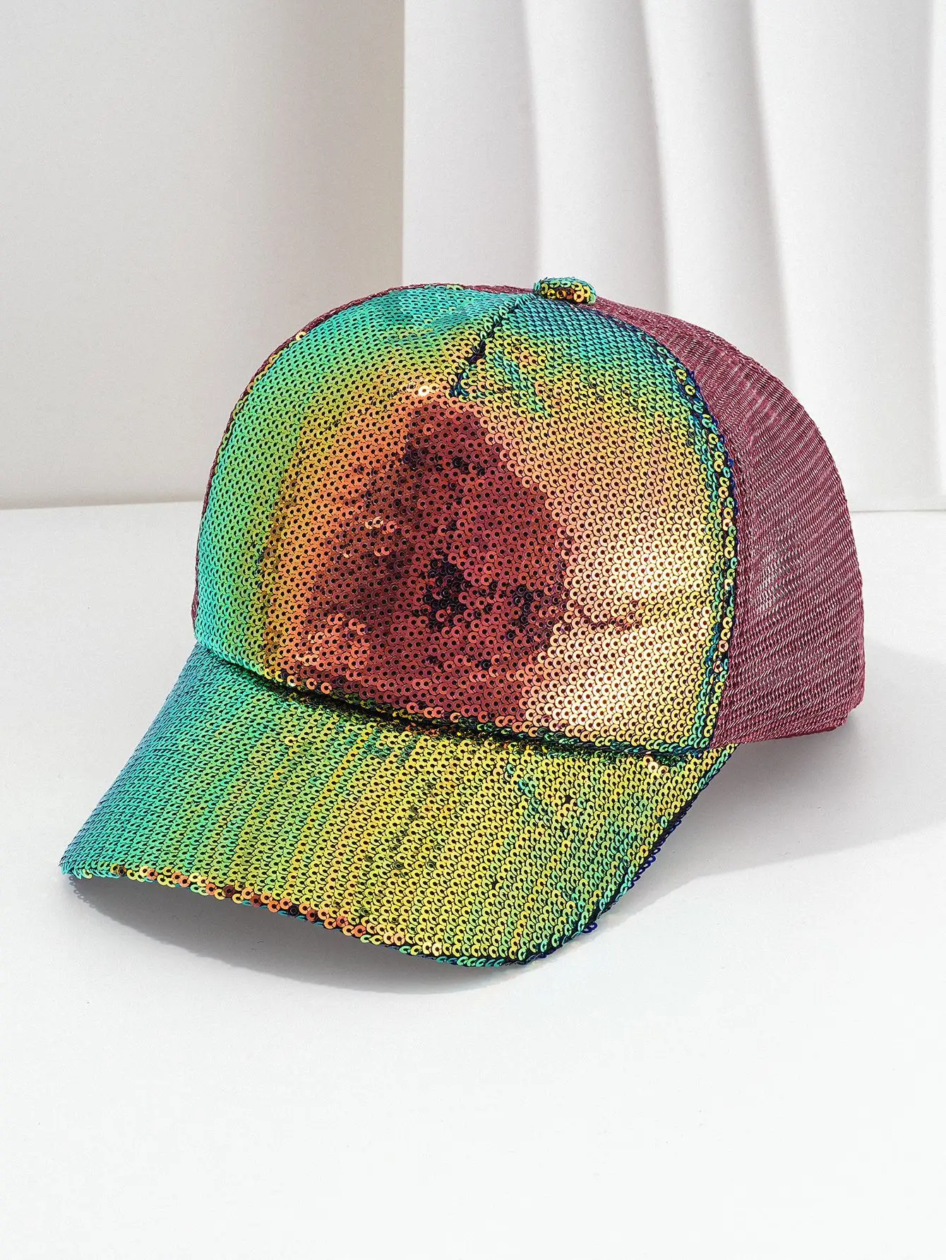 Shiny Mesh Baseball Cap for Men Women Adjustable Party Wear — feature 8