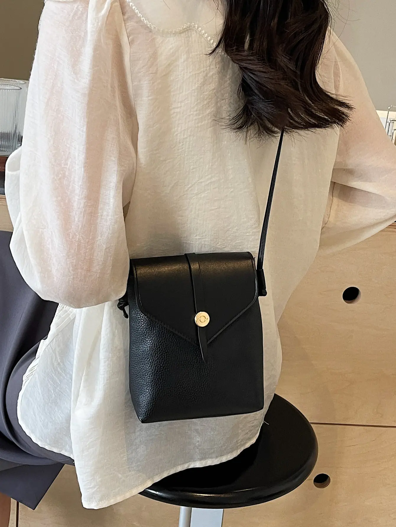 Women's Mini Crossbody Bag Brown Leather with Mobile Phone Holder - Image 7