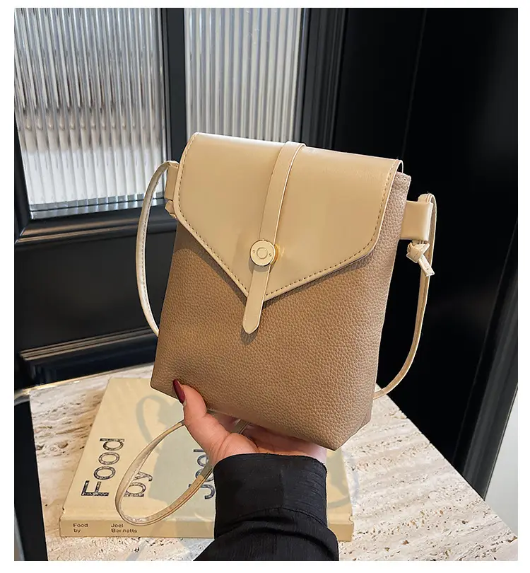 Women's Mini Crossbody Bag Brown Leather with Mobile Phone Holder — feature 1