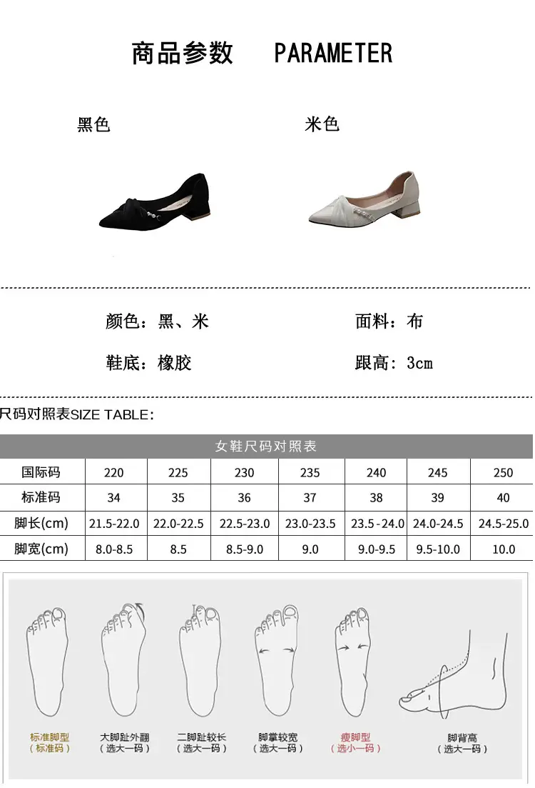 High Heels for Women 2025 Summer New Style Pointed Toe Thick Heel Fashionable Cut Out Gentle Pearl Bow Shallow Mouth Flats — feature 2