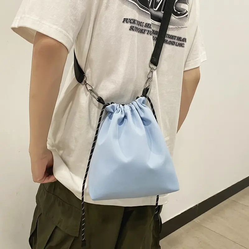 Light Blue Japanese Crossbody Bag for Men - Image 4