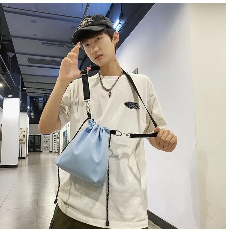 Light Blue Japanese Crossbody Bag for Men — feature 23