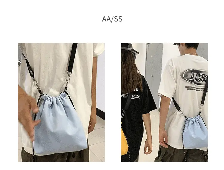 Light Blue Japanese Crossbody Bag for Men — feature 4