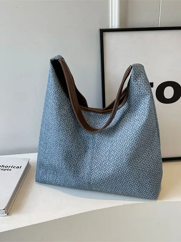 Women Textured Shoulder Bag 2024 Beige - Image 7