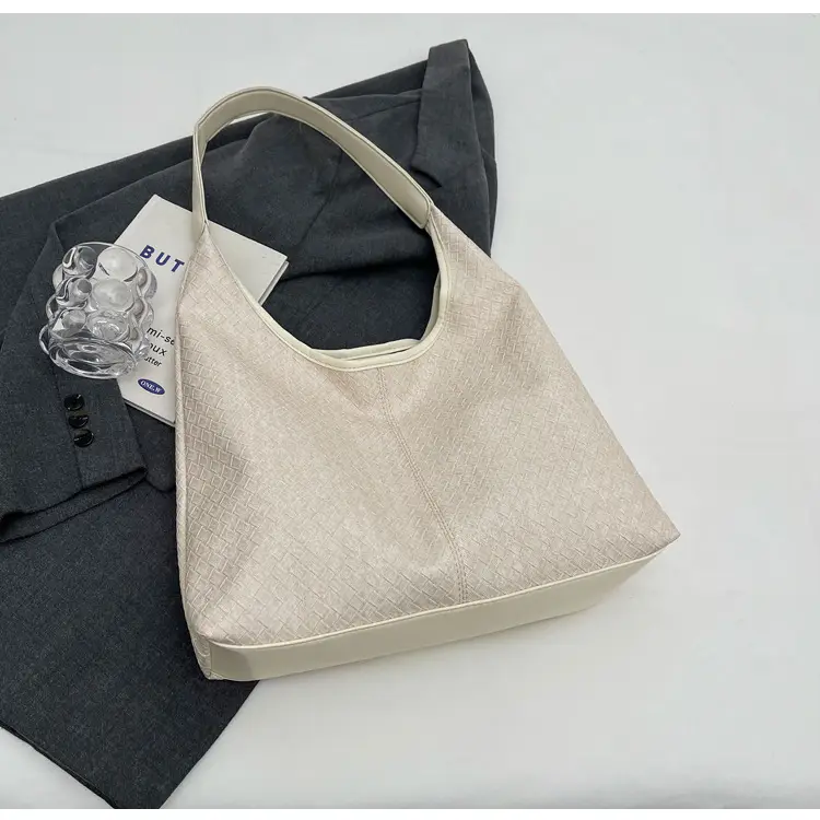 Women Textured Shoulder Bag 2024 Beige — feature 16