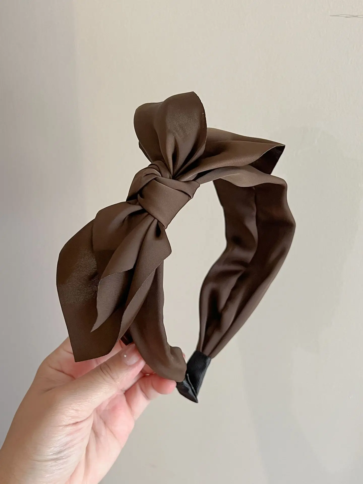 Satin Knot Headband for Women Brown Sweet Temperament — feature 13