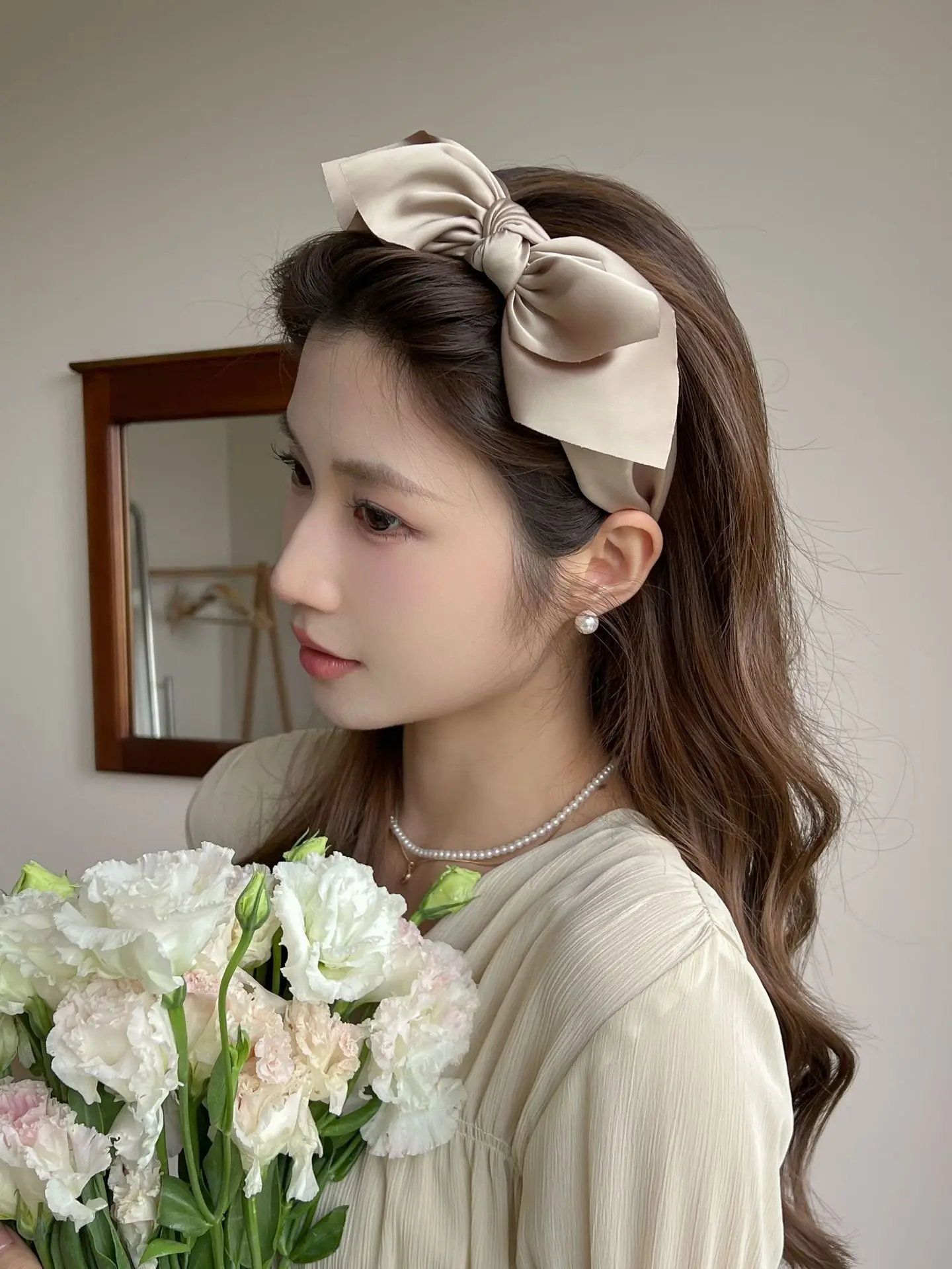 Satin Knot Headband for Women Brown Sweet Temperament — feature 7