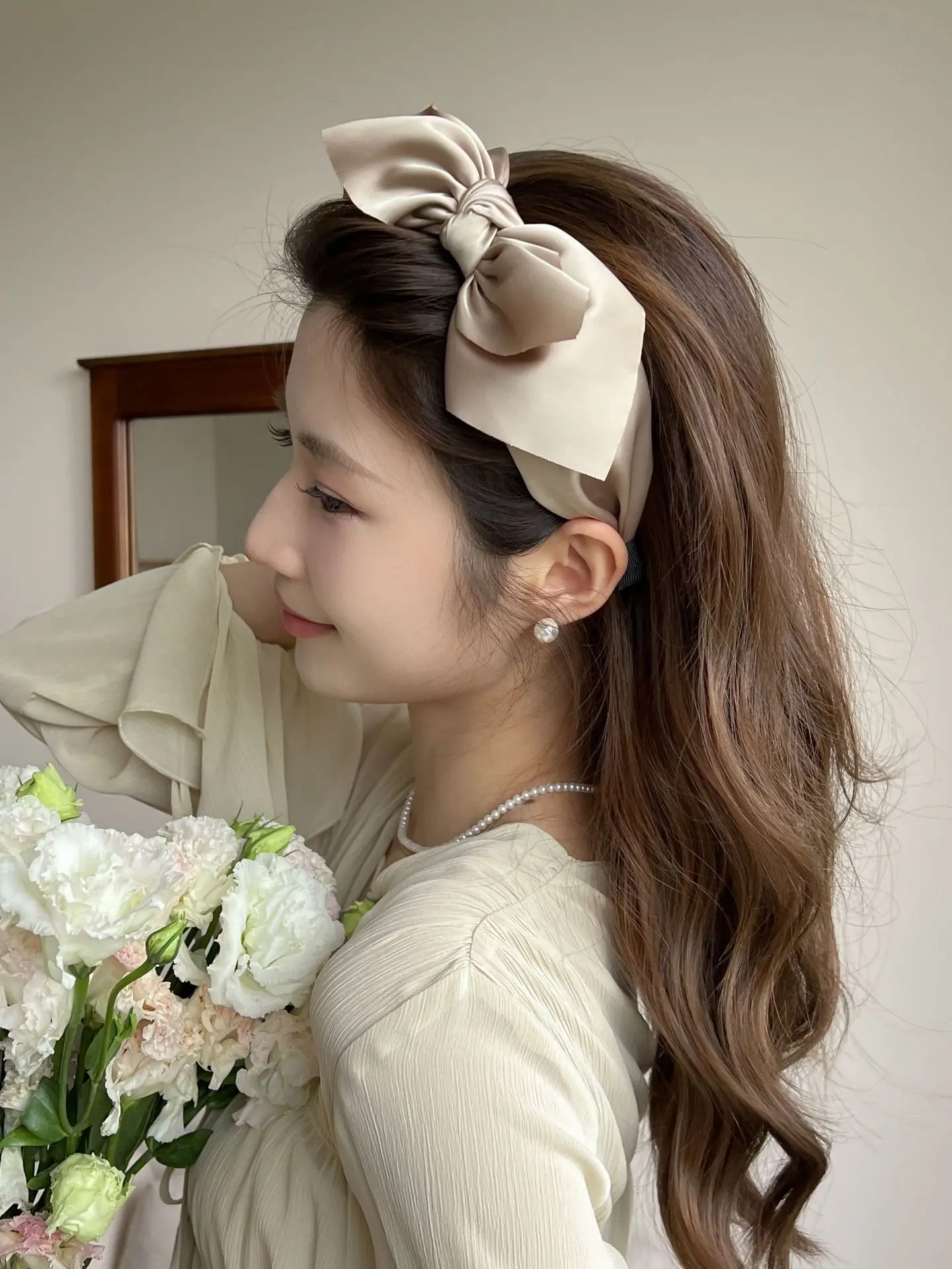 Satin Knot Headband for Women Brown Sweet Temperament — feature 8