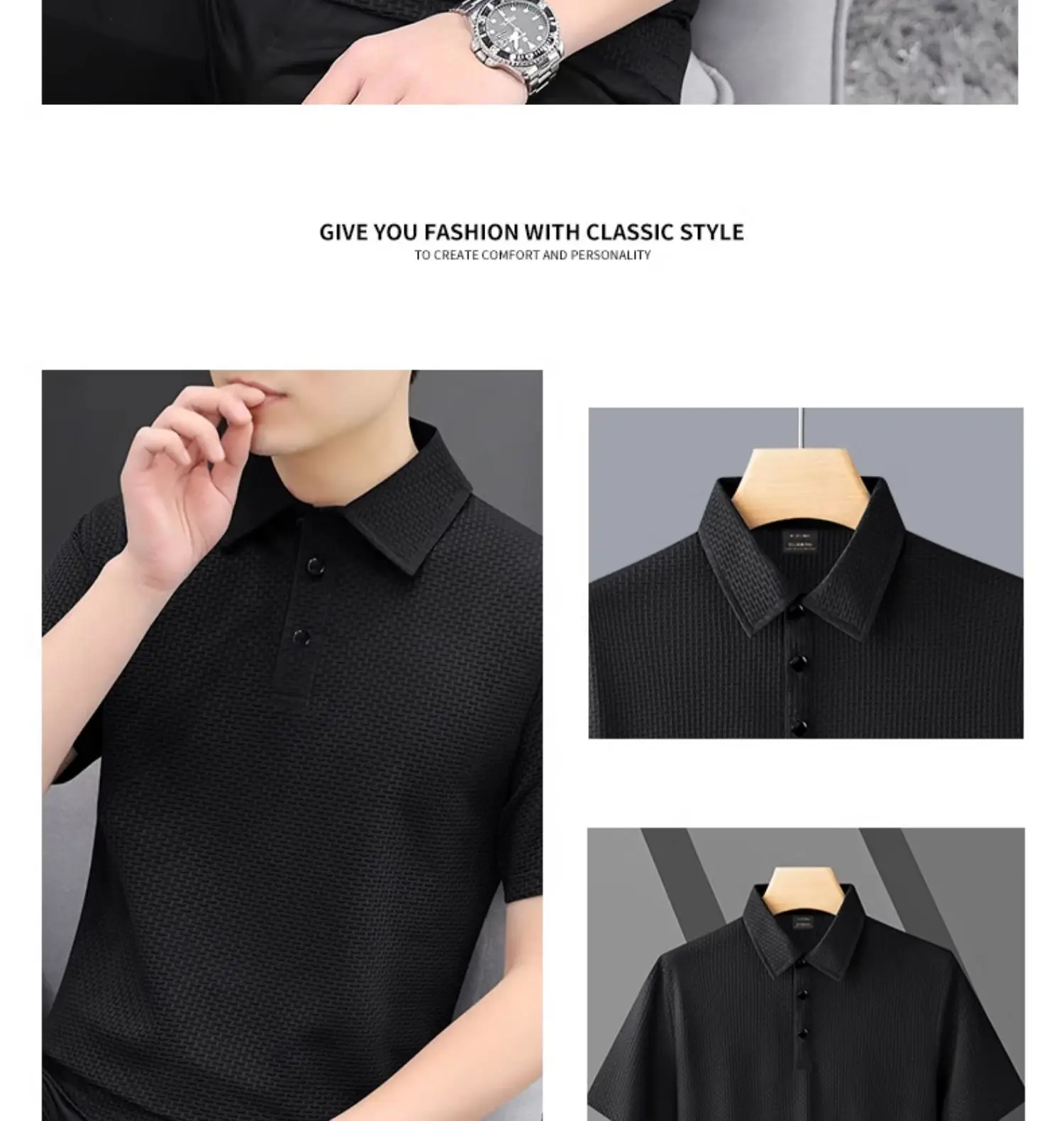 Ice Silk Bamboo Men's Polo Shirt 2025 Summer New Style — feature 15