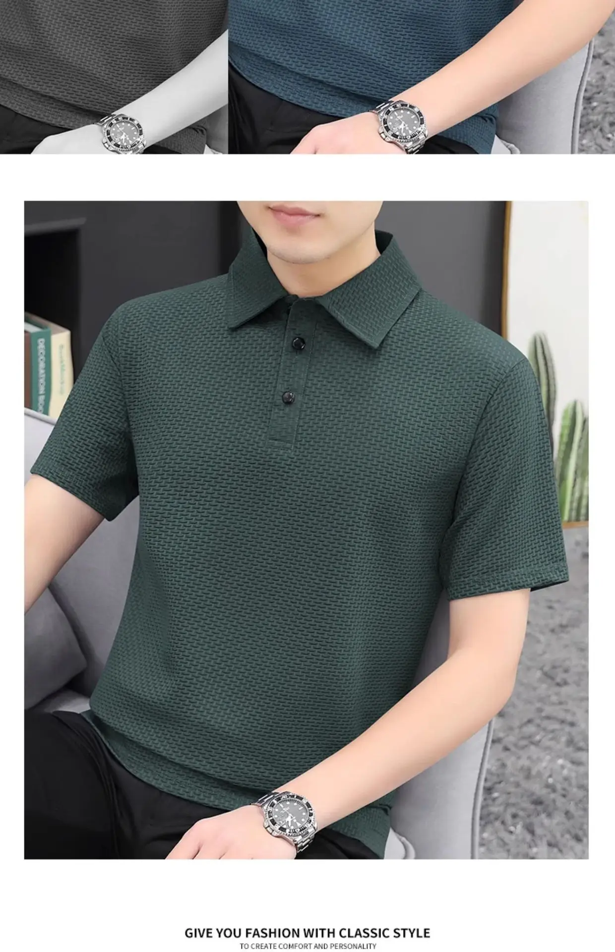 Ice Silk Bamboo Men's Polo Shirt 2025 Summer New Style — feature 26