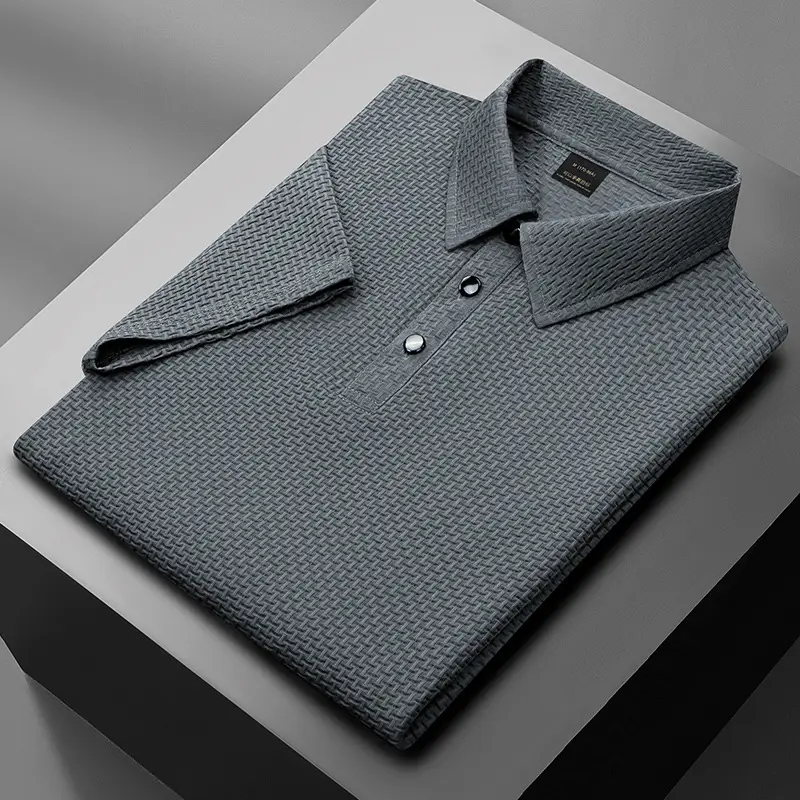 Ice Silk Bamboo Men's Polo Shirt 2025 Summer New Style - Image 4