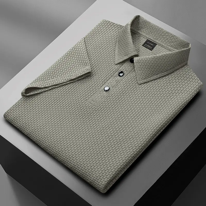 Ice Silk Bamboo Men's Polo Shirt 2025 Summer New Style - Image 5