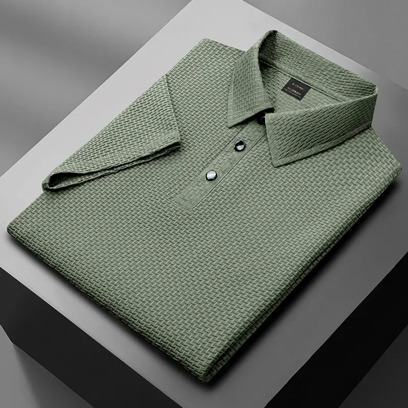 Ice Silk Bamboo Men's Polo Shirt 2025 Summer New Style - Image 6