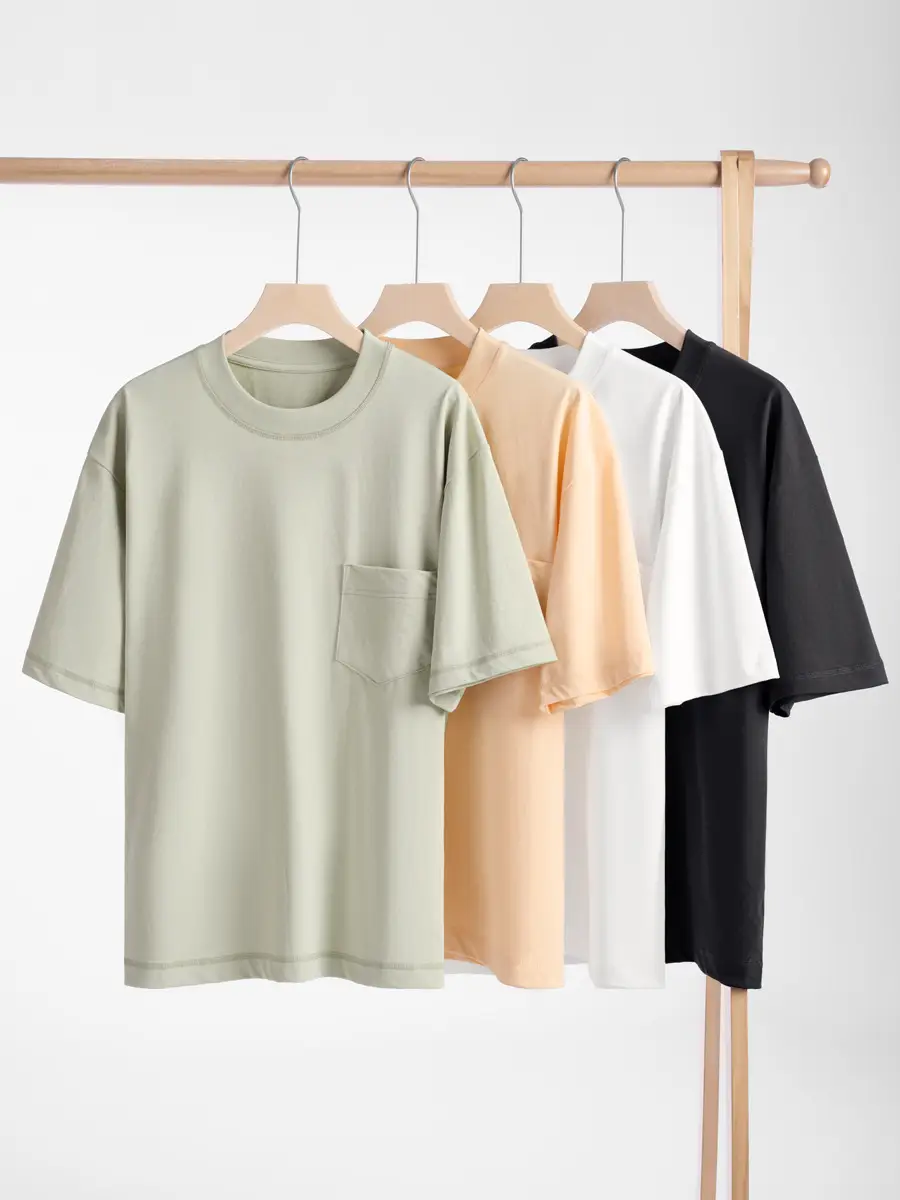 Men's Ice Cotton Short Sleeve Sunscreen T-Shirt Light Blue