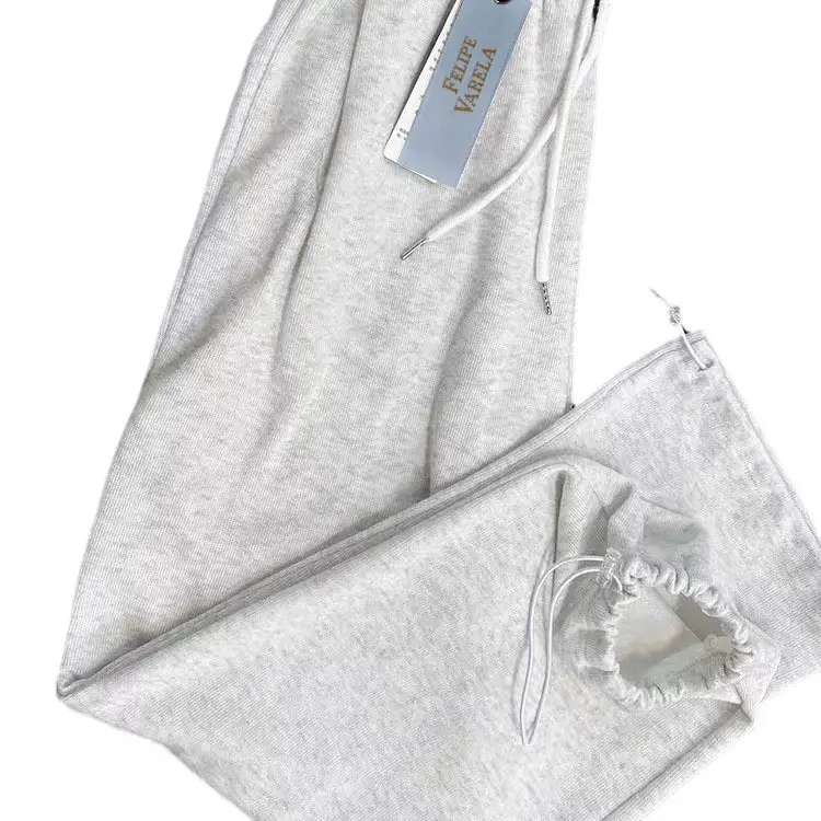 Men's Loose Fit Casual Pants Grey Velvet Length