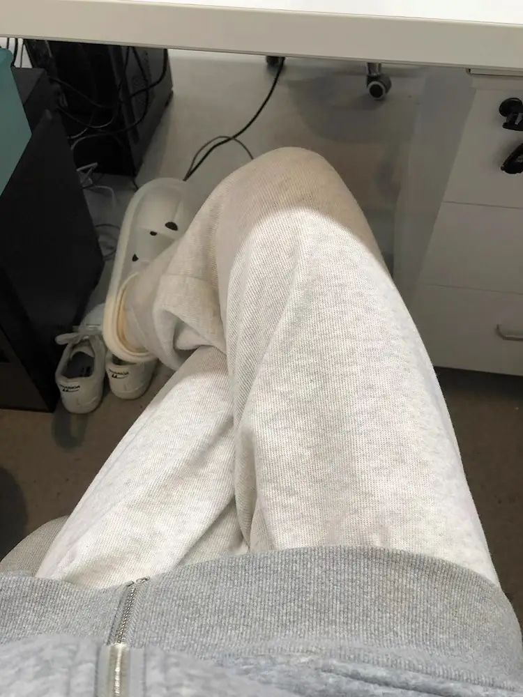 Men's Loose Fit Casual Pants Grey Velvet Length — feature 4