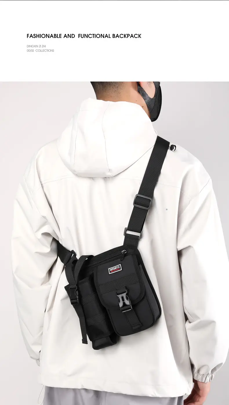 Men's Oxford Cloth Crossbody Bag Tactical Backpack — feature 8