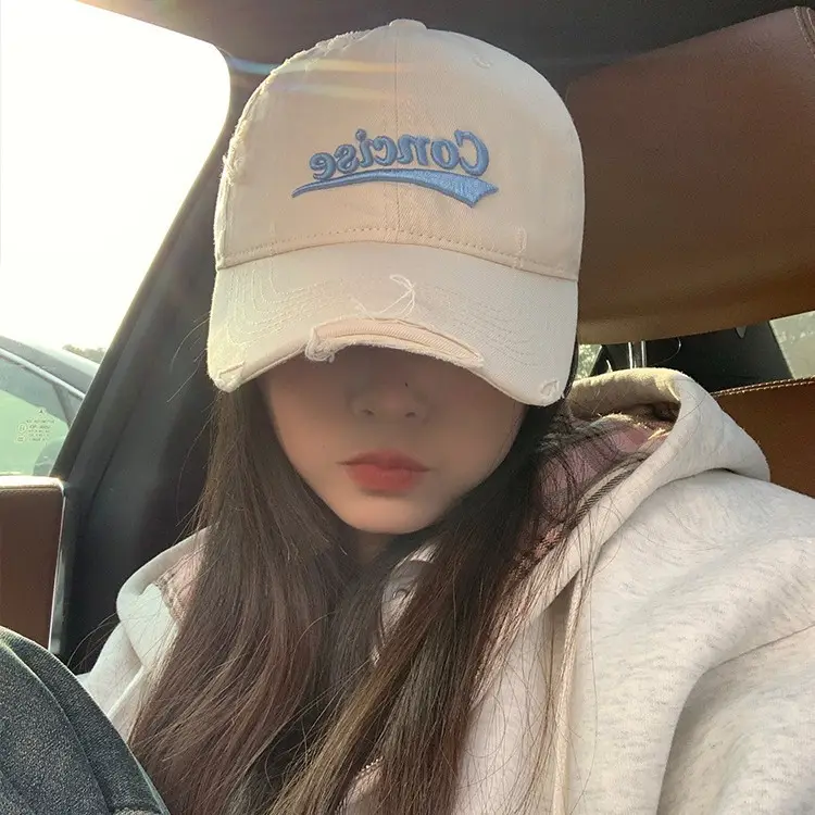 Women's Green Embroidered Baseball Cap Wide Brim - Image 12