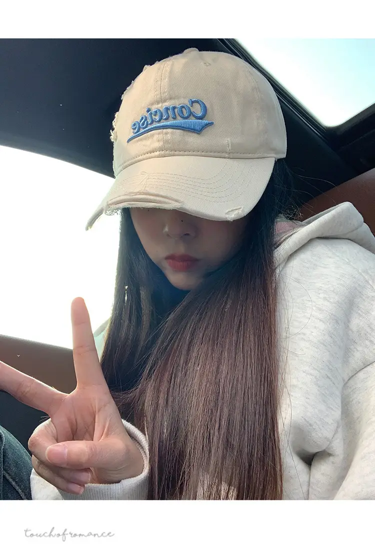 Women's Green Embroidered Baseball Cap Wide Brim — feature 8