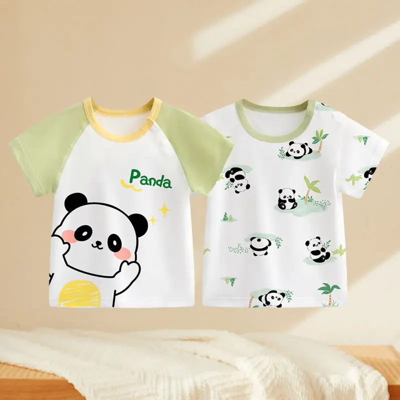 Baby Dinosaur Printed Cotton T-Shirt Blue White - Image 11