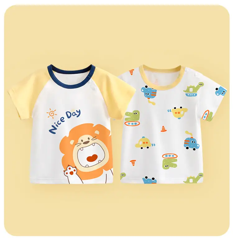 Baby Dinosaur Printed Cotton T-Shirt Blue White — feature 17