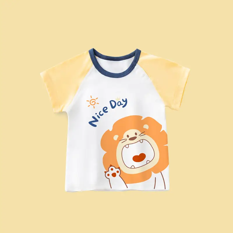 Baby Dinosaur Printed Cotton T-Shirt Blue White - Image 6