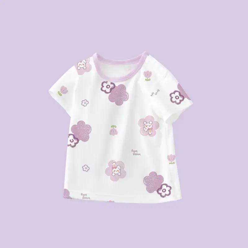 Baby Dinosaur Printed Cotton T-Shirt Blue White - Image 7