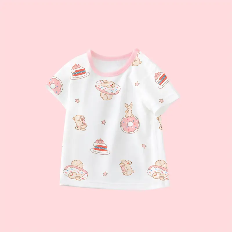 Baby Dinosaur Printed Cotton T-Shirt Blue White - Image 8
