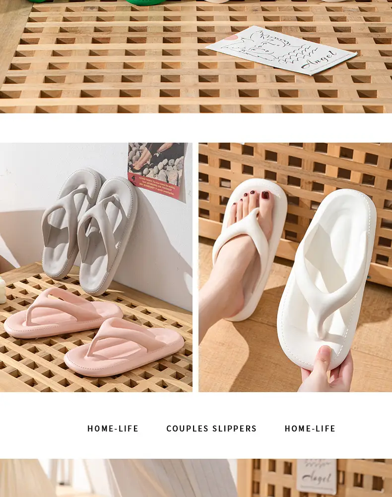 Summer Indoor Home Slippers for Women, Non-Slip, Suitable for Outdoor Wear, Flip-Flops for Couples, Toe-Clamping Style, Can Be Worn Outside — feature 12