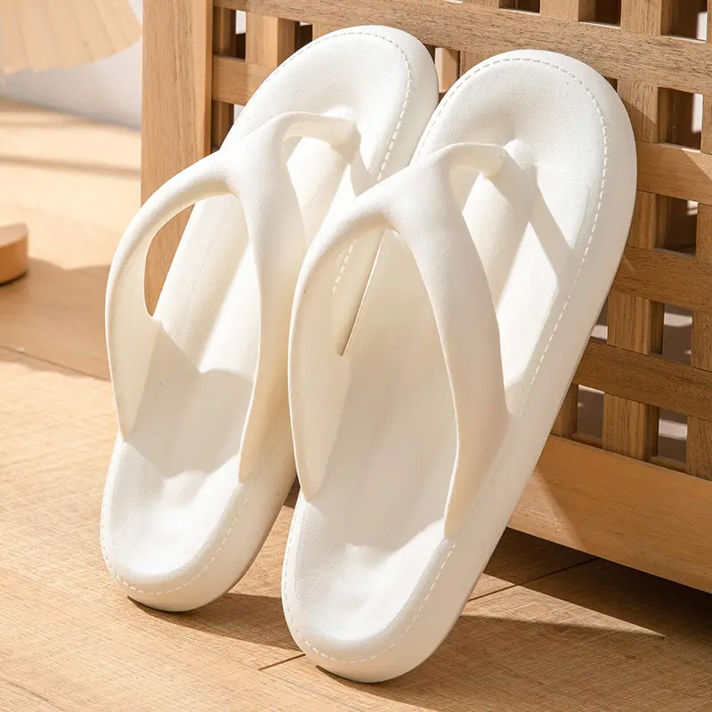 Summer Indoor Home Slippers for Women, Non-Slip, Suitable for Outdoor Wear, Flip-Flops for Couples, Toe-Clamping Style, Can Be Worn Outside