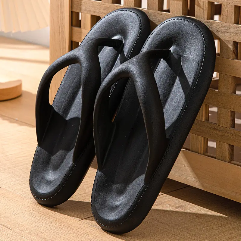 Summer Indoor Home Slippers for Women, Non-Slip, Suitable for Outdoor Wear, Flip-Flops for Couples, Toe-Clamping Style, Can Be Worn Outside