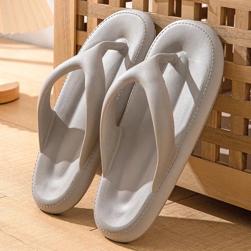 Summer Indoor Home Slippers for Women, Non-Slip, Suitable for Outdoor Wear, Flip-Flops for Couples, Toe-Clamping Style, Can Be Worn Outside