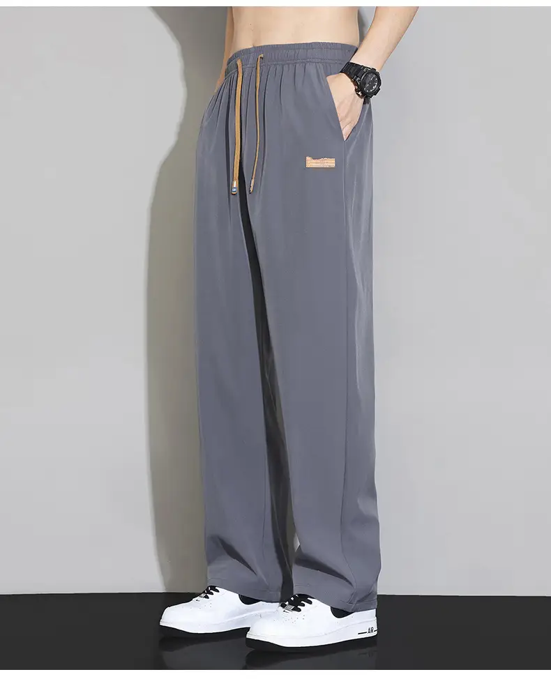 Men's Ice Silk Thin Summer Pants Loose Wide Leg Dipper — feature 17