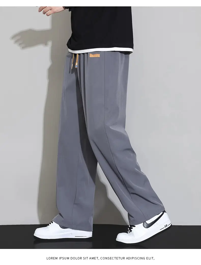 Men's Ice Silk Thin Summer Pants Loose Wide Leg Dipper — feature 20