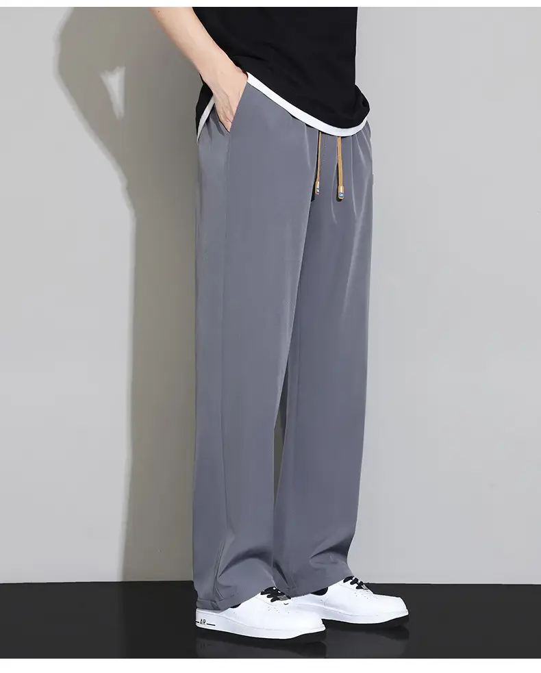 Men's Ice Silk Thin Summer Pants Loose Wide Leg Dipper — feature 21